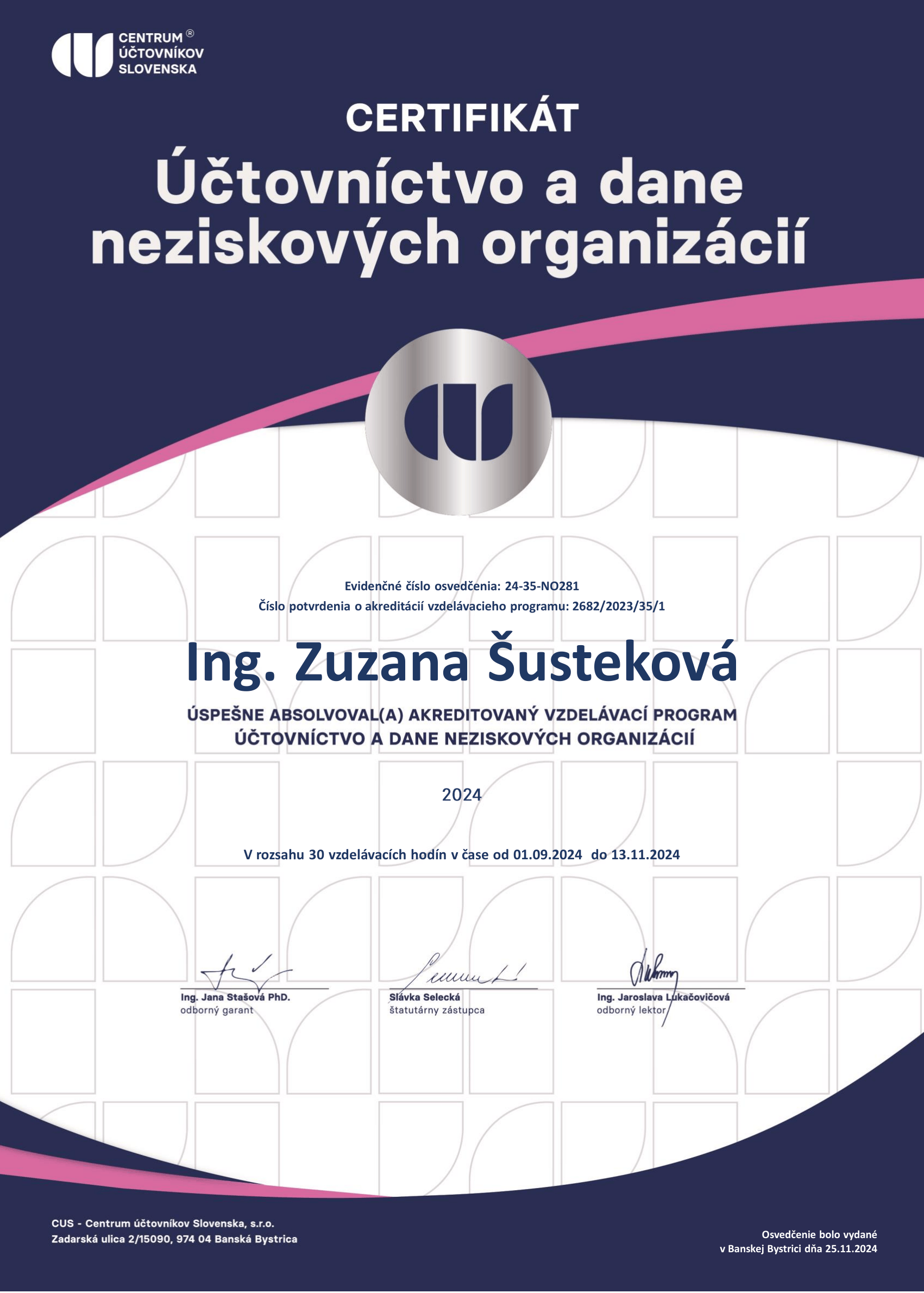 Certifikát 3